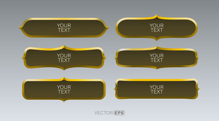 Fototapeta premium Elegant Golden Frame Set Collection. Various ornate gold banners with text placeholders.
