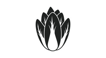 A striking black and white silhouette depicts an artichoke showcasing its layered petals and organic form high quality professional detailed © njhasan