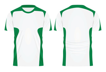 Green and white jersey. vector illustration