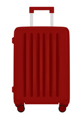 Red suitcase. front view. vector illustration