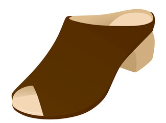 Brown high heel sandal. vector illustration
