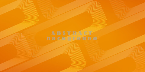Orange abstract background. Minimal pattern. Vibrant gradient geometric lines. Modern design. Suit for banner, cover, business, flyer, poster, website, brochure, corporate © faik