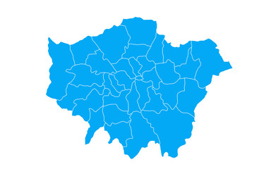 Fototapeta premium London Map. London administrative map. borough map of Greater London, empty map of London