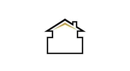 Fototapeta premium Minimalist House Logo Design Showing Conceptual Representation Of Real Estate And Property