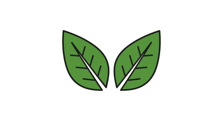 Minimalist Green Leaves Design Suitable For Nature, Ecology, And Wellness Projects