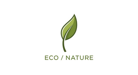 Minimalist Leaf Logo Depicting Eco-Friendly Principles and a Clean Natural Environment Design