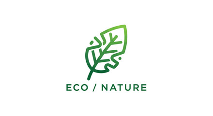 Fototapeta premium Minimalist Leaf Logo Design for Eco-Friendly Brands and Natural Products