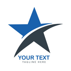 Obraz premium Blue and Gray Star Logo with Dynamic Swoosh for Business Success Vector