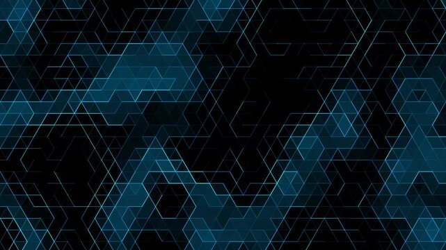 Blue black dramatic dynamic triangle grid geometric network web abstract animation background