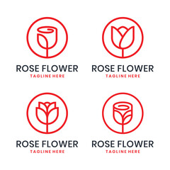 Minimalist red rose flower for beauty