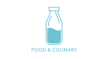 Minimalist Milk Bottle Icon for Culinary Concepts and Food-Related Design Purposes