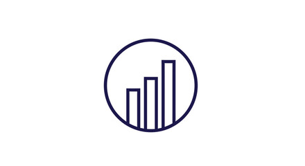 Obraz premium Minimalist Statistical Growth Visualization Within Circle Illustrating Financial Advancement