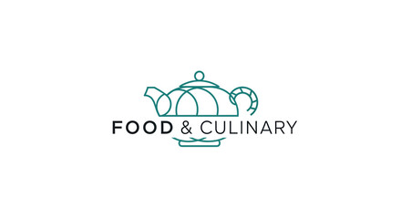 Fototapeta premium Minimalist Teapot Logo for Food and Culinary Businesses and Gourmet Cooking Illustrations
