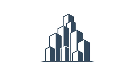 Fototapeta premium Minimalist Urban Cityscape Silhouette Vector Illustration for Modern Architecture Businesses