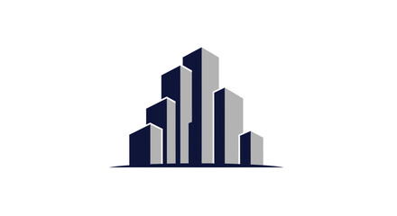 Fototapeta premium Minimalistic Cityscape Logo Design Depicting Urban Architecture in Clean Silhouette