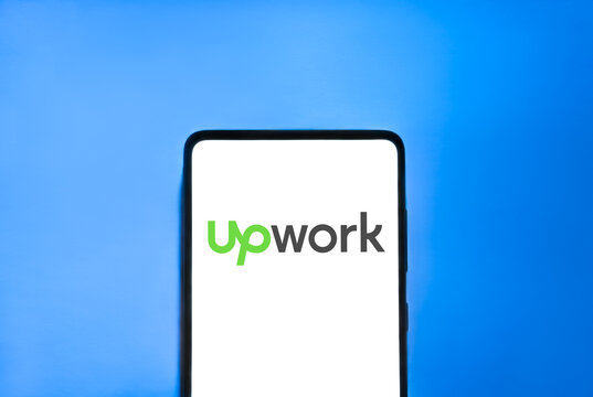 Upwork logo on a smartphone screen. Link&ouml;ping, &Ouml;sterg&ouml;tland, Sweden. 02-12-2026