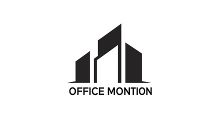 Modern Abstract Architectural Logo Design For Office Montion Featuring Geometric Shapes