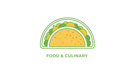 Fototapeta premium Minimalistic Graphic Illustration Of A Delicious Taco, Featuring Fresh Ingredients and Bright Colors