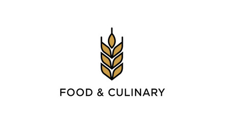 Minimalistic Food And Culinary Branding Featuring Golden Wheat Design and Modern Font