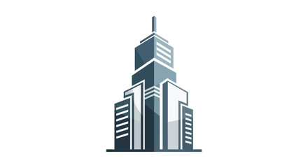 Fototapeta premium Modern Cityscape Icon: Contemporary Vector Illustration of Buildings and Skyscrapers