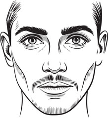 Fototapeta premium Man face illustration