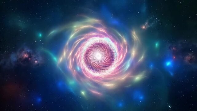 宇宙空間の光エフェクトループ
星屑が流れるコズミック背景
銀河を思わせる光の渦