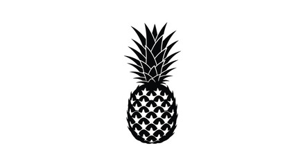 A striking black and white silhouette depicts a pineapple showcasing its textured surface and distinctive crown high quality professional detailed © MIRAJ02