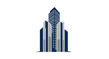 Fototapeta premium Modern Corporate Skyscraper Logo Depicting Architectural Innovation and Metropolitan Excellence
