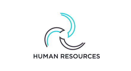 Fototapeta premium Modern Human Resource Logo Featuring Abstract Circular Design And Text In Clean Layout