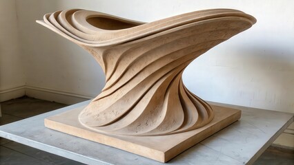 Abstract clay sculpture shape used as product stand