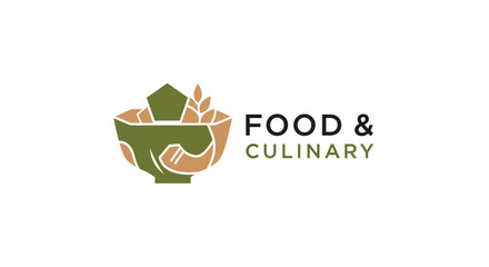 Modern Food and Culinary Logo Featuring a Bowl and Grains Representing Delicious Cuisine