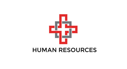 Obraz premium Modern Human Resources Logo Depicting Interconnectedness in the Workplace Design