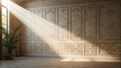 Soft light beam on textured wall for premium advertising background