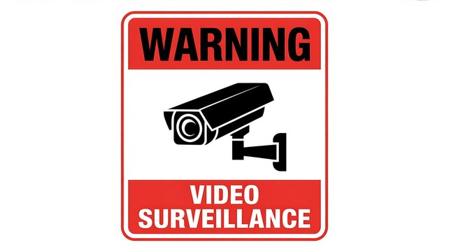 A warning sign indicating the presence of video surveillance cameras in the area.