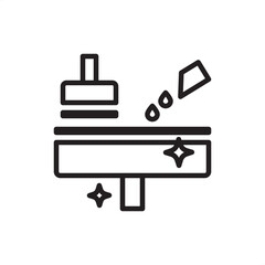Obraz premium Chemical mechanical polishing icon. Semiconductor planarization, representing CMP slurry systems, wafer surface smoothing, microchip layer leveling, and high-precision electronic material science.
