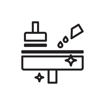Chemical mechanical polishing icon. Semiconductor planarization, representing CMP slurry systems, wafer surface smoothing, microchip layer leveling, and high-precision electronic material science.