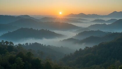sunset in the mountains