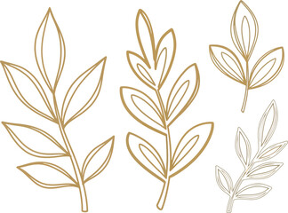 Fototapeta premium Golden Leaf Illustrations for Design and Decoration