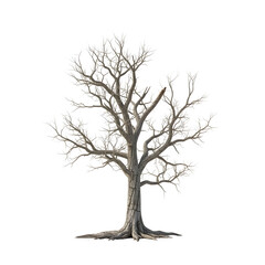 A leafless tree with a thick trunk and branches