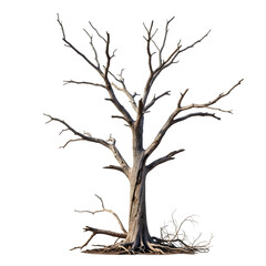 Fototapeta premium A bare tree standing alone in the darkness at night