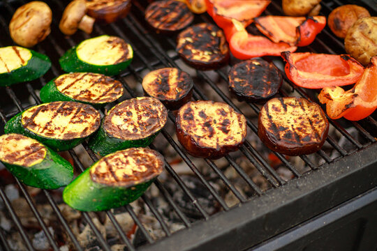 Delicious Assorted Vegetables Grilling on a Barbecue