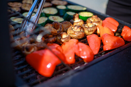 Delicious Assorted Vegetables Grilling on a Barbecue