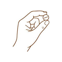 A hand holds a pill illustration vector on a white background
Vector illustration on a white background