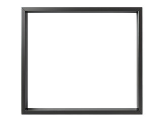 A simple black picture frame on a clean white background