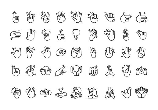 Hand Gesture Line Set