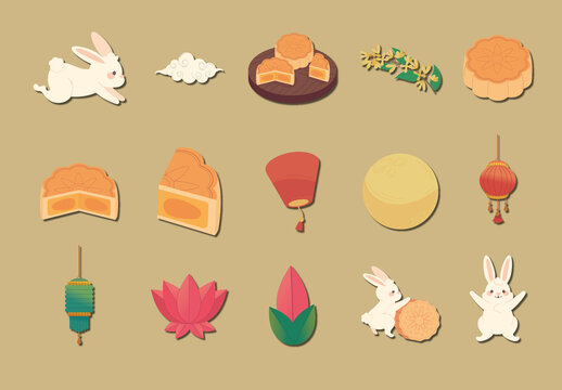 Autumn Festival Illustration Design set