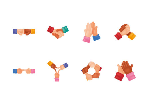 Diversity Hands Illustration Design Set