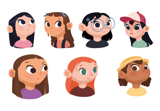 Little Girls Illustration Design Set