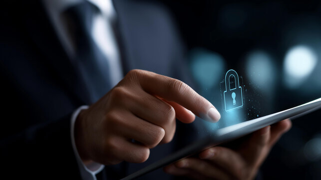 Faceless businessman using technology for incident management digital communication emphasizing risk reduction business continuity concept crisis management IT security