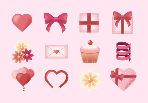 Valentines Day IllustrationSet